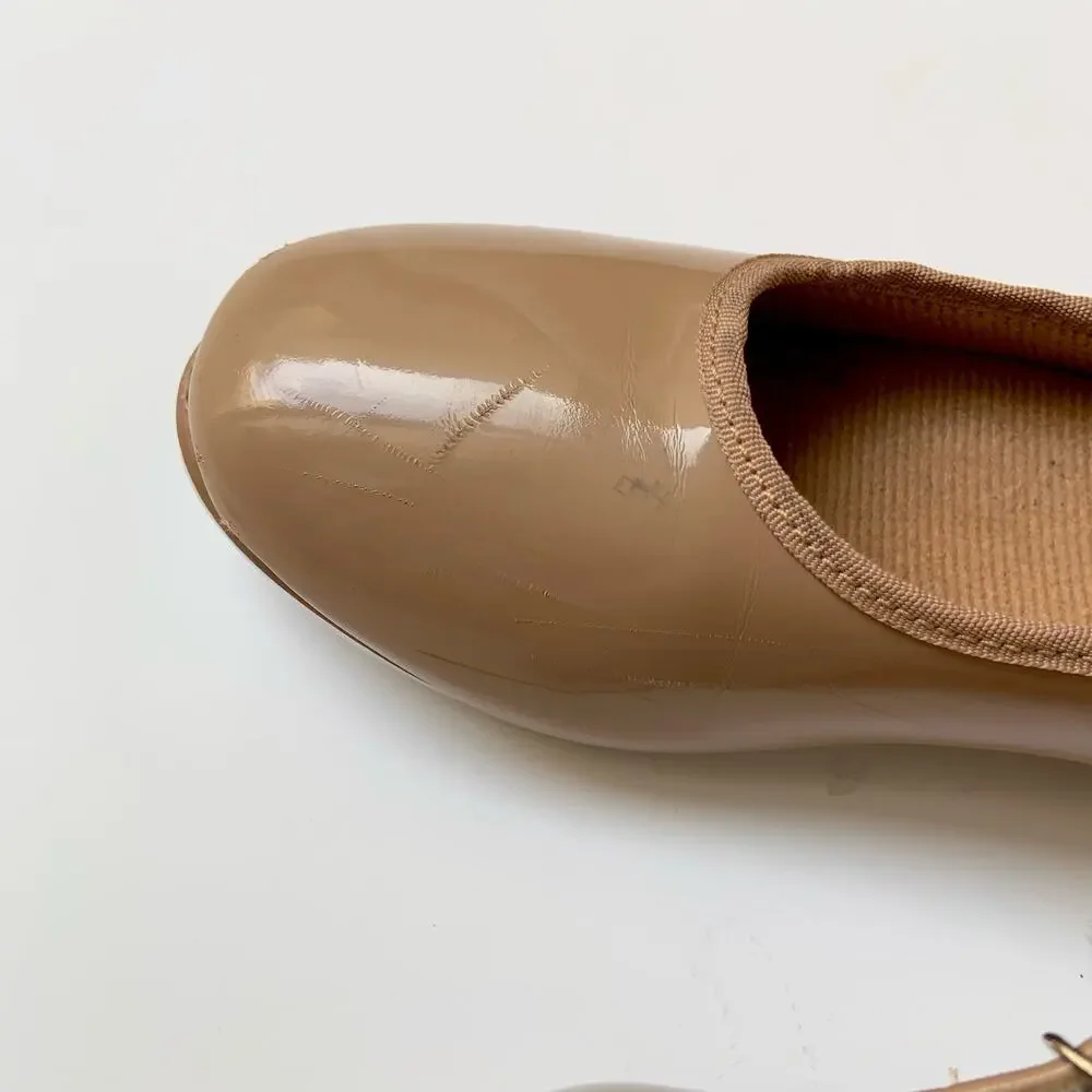 Weissman Patent Mary Jane Tap Dance Shoes Tan Caramel Girl's Size 1.5A M - Picture 5 of 9